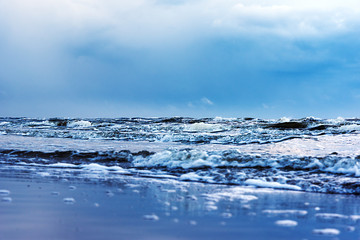 Waves at Baltic sea coast, Latvia.