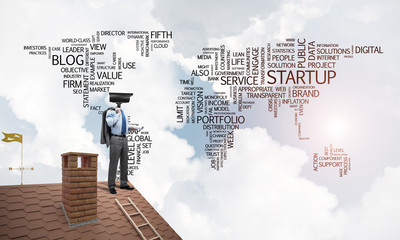 Concept of home security and privacy protection with camera head