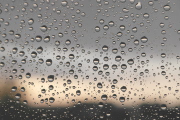 Drops of rain on the window