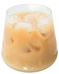 Glass with iced coffee isolated