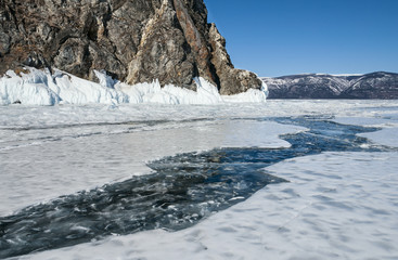 ice road on Baikal lake
