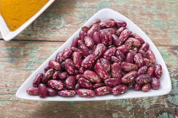 red bean beans in bowl on wood