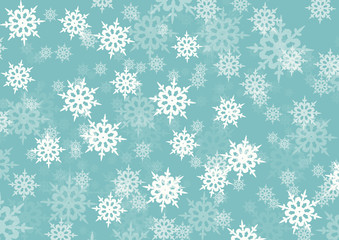 Fondo azul copos de nieve II