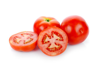 Tomato vegetables pile isolated on white background