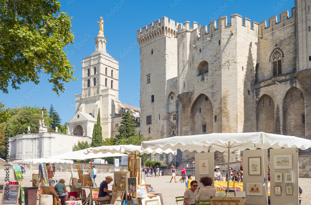 Wall mural architectures and monuments of avignon