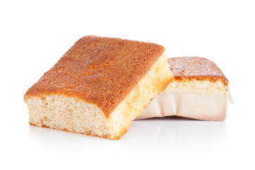 Sobao pasiego on white background
