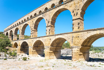 Fototapeta na wymiar The Pont Du Gard Roman aqueduct