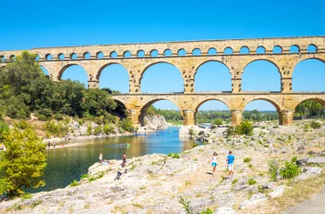 Fotobehang Pont du Gard The Pont Du Gard Roman aqueduct