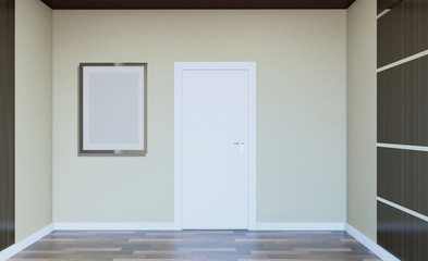 Empty modern office Cabinet. Meeting room. 3D rendering.