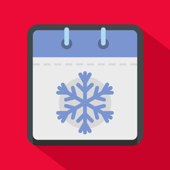 Calendar winter icon. Flat illustration of calendar winter vector icon for web