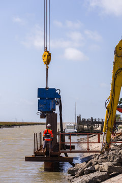 Construction d&rsquo;un quai
