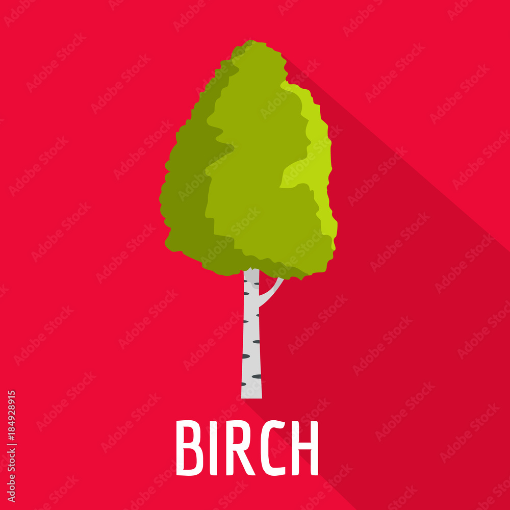 Sticker birch tree icon. flat illustration of birch tree vector icon for web