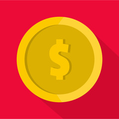 Design coin icon. Flat illustration of design coin vector icon for web