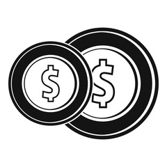 Coin icon. Simple illustration of coin vector icon for web