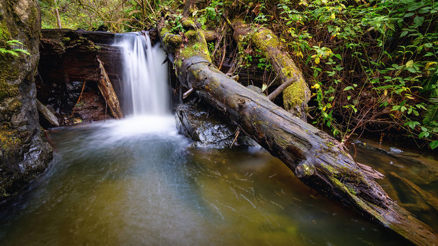 Small Waterfall in the Mountains of Northern California
