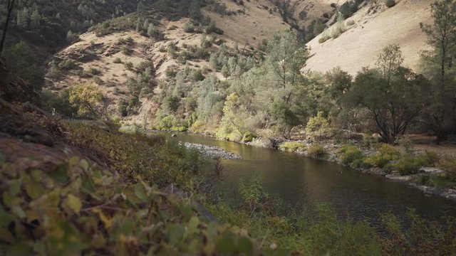 merced river landscape in daytime in autumn