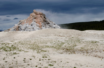 Steaming White Dome Geyser