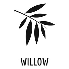 Willow leaf icon. Simple illustration of willow leaf vector icon for web © anatolir