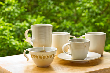 Various of tea cups