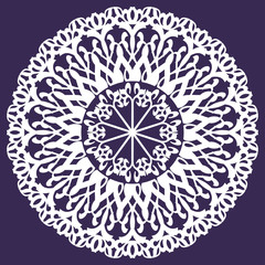 the round element of the ornament on the ultra-violet background