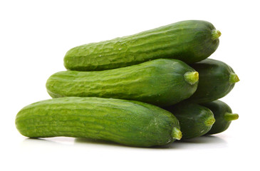 fresh cucumbers isolated on white
