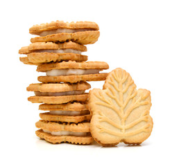 Stack of vanilla sandwich creme cookies