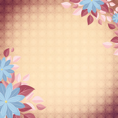 Obraz premium Decorative background with flowers, beige and cream