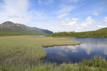 Obraz premium A lake near Nikkaluokta, north of Sweden