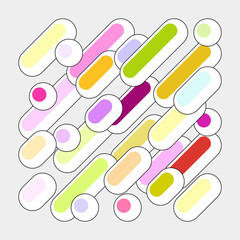 Colorful white line balloon isolated on gray background, abstract art dotted backdrop, fancy circle balloon wallpaper.