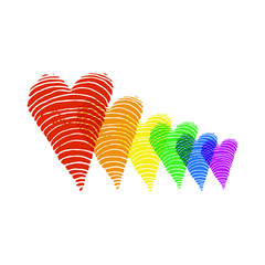Fototapeta premium heart shape icon, rainbow flag colors love logo