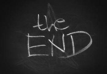 End of school on chalkboard, blackboard texture