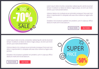 Super Price Internet Sale Sign in Bright Bubbles