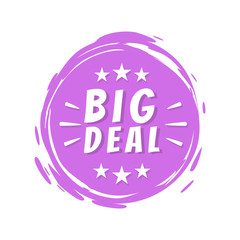 Big Deal Text on Purple Painted Spot Brush Stroke