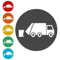 Recycle truck icon, Garbage Truck 