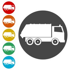 Recycle truck icon, Garbage Truck 
