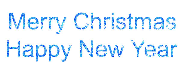 merry christmas and happy new year festive greeting card, blue inscription
