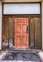 Vintage door for an abandoned building