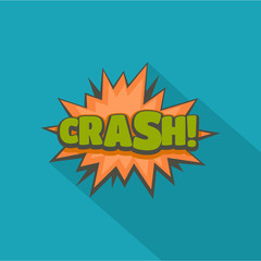 Comic boom crash icon. Flat illustration of comic boom crash vector icon for web