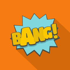 Comic boom bang icon. Flat illustration of comic boom bang vector icon for web