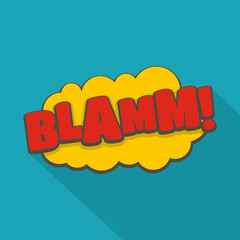 Comic boom blamm icon. Flat illustration of comic boom blamm vector icon for web