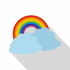 Rainbow icon. Flat illustration of rainbow vector icon for web
