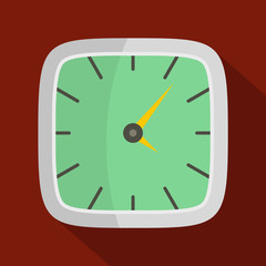 Clock wall icon. Flat illustration of clock wall vector icon for web