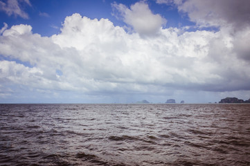 Dark ocean water under dramatic sky of the ocean