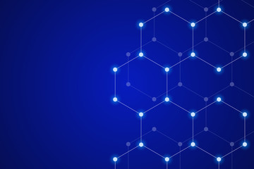 Abstract hexagonal background. Medical, scientific or technological concept. Geometric polygonal graphics. Illustration.