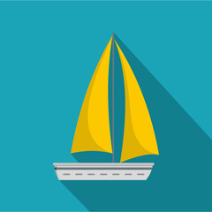 Yacht travel icon. Flat illustration of yacht travel vector icon for web