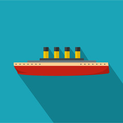 Ship retro icon. Flat illustration of ship retro vector icon for web