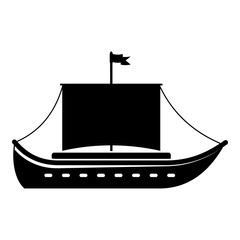 Ship ancient icon. Simple illustration of ship ancient vector icon for web