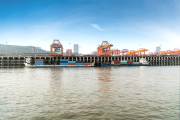 Naklejka premium Container port