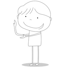 Boy explaining something, cartoon style illustration