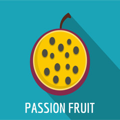 Obraz premium Passion fruit icon. Flat illustration of passion fruit vector icon for web